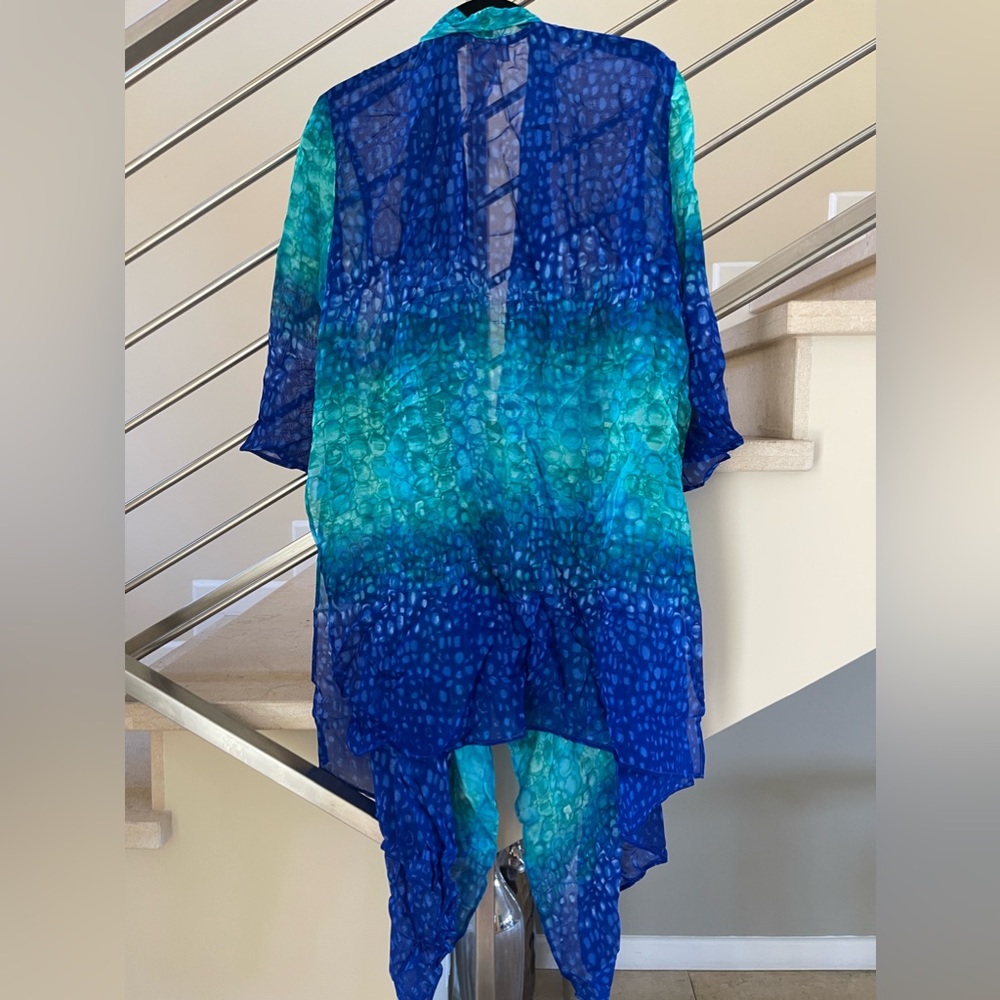 VINTAGE GOTTEX TURQUOISE swim coverup 💝HP - Picture 2 of 10
